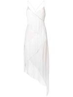 Givenchy robe mi-longue à franges - Blanc