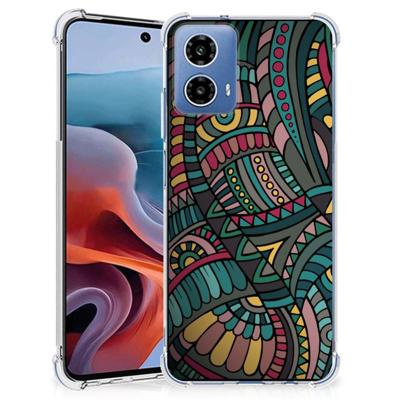 Motorola Moto G34 Doorzichtige Silicone Hoesje Aztec Motorola Moto G34 Doorzichtige Silicone Hoesje Aztec