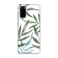 Tropical watercolor leaves: Volledig geprint Samsung Galaxy S20 Hoesje