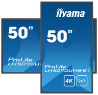 Iiyama ProLite LH5070UHB-B1 Digital Signage display Energielabel: G (A - G) 125.7 cm (49.5 inch) 3840 x 2160 Pixel 24/7 Portretmodus, Anti-burn-in-functie - thumbnail