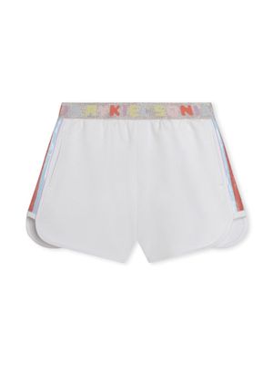SONIA RYKIEL ENFANT short en coton avec ceinture à logo - Blanc