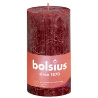 Bolsius Rustiko Shine kaars Cylinder Rood 1 stuk(s) - thumbnail