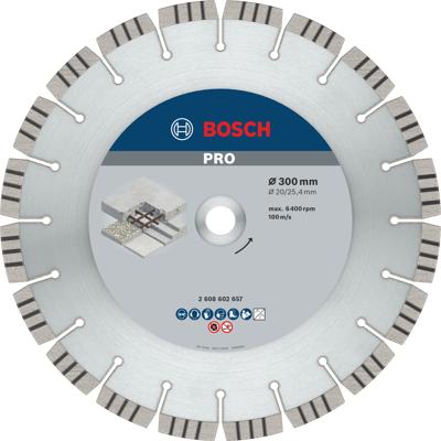 Bosch Accessoires Diamantdoorslijpschijf Best for Concrete 300 x 20,00+25,40 x 2,8 x 15 mm 1st - 2608602657