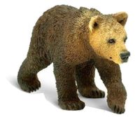 Safari wilde dieren Grizzlybeer junior 7,5 cm bruin - thumbnail