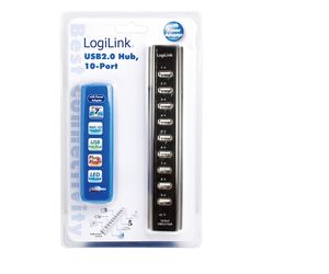 LogiLink UA0096 interface hub 480 Mbit/s Zwart