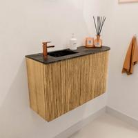 Toiletmeubel Mondiaz Joya Dlux | 71.6 cm | Meubelkleur Oak | Faye wastafel Lava Wasbak Links | 1 kraangat
