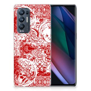 Silicone Back Case OPPO Find X3 Neo Angel Skull Rood