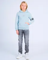 Malelions Captain Hoodie 2.0 Kids Lichtblauw/Grijs - Maat 128 - Kleur: Blauw | Soccerfanshop - thumbnail