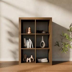 sweeek - Boekenkast met 2 niveaus en 6 vakken