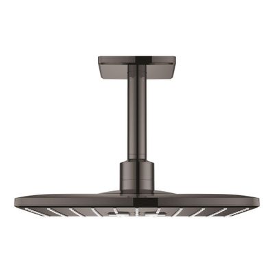 GROHE Rainshower SmartActive 310 Cube hoofddouche set plafond vierkant 142 mm met 2 straalsoorten, hard graphite