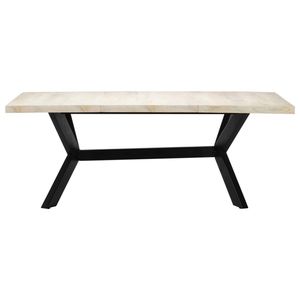 The Living Store Eettafel Mangohout - Moderne Stijl - 200x100x75 cm - Witgebleekte Afwerking