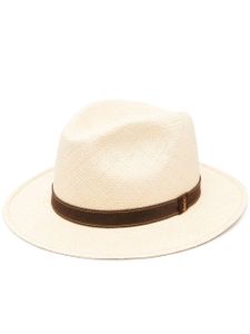 Borsalino chapeau à design tressé - Tons neutres