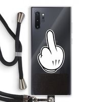 Middle finger black: Samsung Galaxy Note 10 Plus Transparant Hoesje met koord
