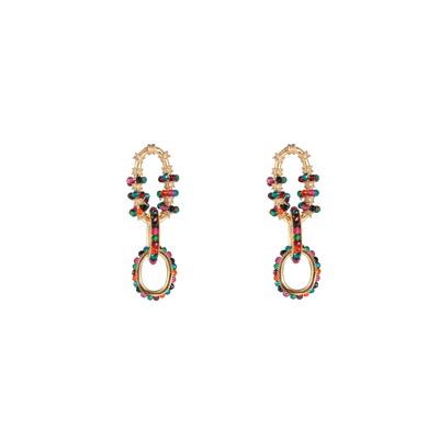 Day&Eve Oorbellen Small Beaded Link Rainbow