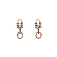 Day&Eve Oorbellen Small Beaded Link Rainbow