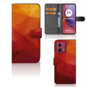 Book Case voor Motorola Moto G84 Polygon Red