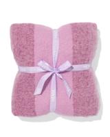 HEMA Plaid 130x150cm wollook strepen paars (roze)