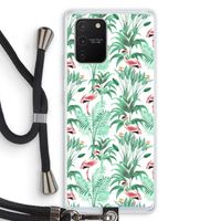 Flamingo bladeren: Samsung Galaxy S10 Lite Transparant Hoesje met koord