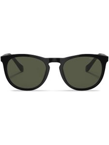 Giorgio Armani lunettes de soleil rondes à logo imprimé - Noir