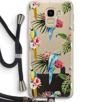Kleurrijke papegaaien: Samsung Galaxy J6 (2018) Transparant Hoesje met koord