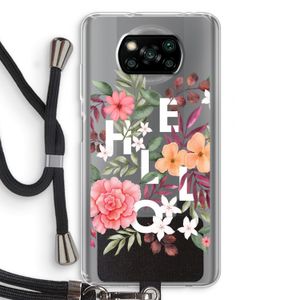 Hello in flowers: Xiaomi Poco X3 Pro Transparant Hoesje met koord