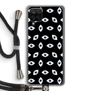 Eyes pattern: Samsung Galaxy A12 Transparant Hoesje met koord