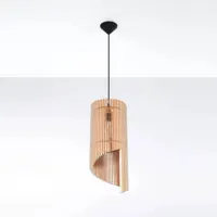 Hanglamp hout e27 fitting led lamp 21 cm