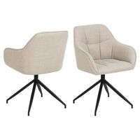 Giga Meubel Eetkamerstoel Parma Basel Met Armleuning Beige - Giga Living