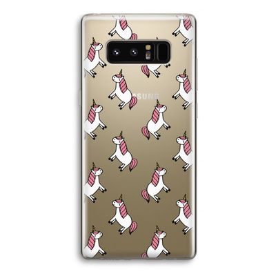 Eenhoorns overal: Samsung Galaxy Note 8 Transparant Hoesje