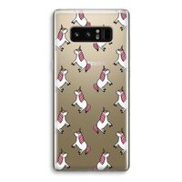 Eenhoorns overal: Samsung Galaxy Note 8 Transparant Hoesje