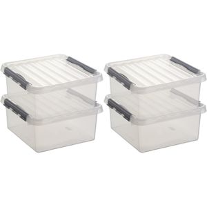 12x Opberg boxen/opbergdozen 18 liter 40 x 40 x 20 cm kunststof