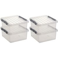 12x Opberg boxen/opbergdozen 18 liter 40 x 40 x 20 cm kunststof