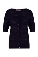 Savana ajour cardigan - dark blue - 06986