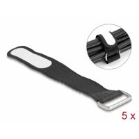 Delock Klittenband kabelbinder (l x b) 20 mm x 20 mm Zwart 5 stuk(s)