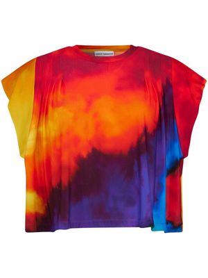 Rabanne t-shirt à imprimé tie dye - Orange