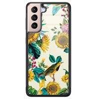 Samsung Galaxy S21 glazen hardcase - Sunflowers