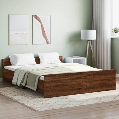 Bedframe hoofd- en voeteneinde bruin eikenkleur 160x200 cm
