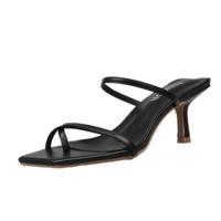 PIN-teen stiletto mode vrouwen hoge hak sandalen (zwart)