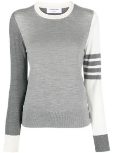 Thom Browne pull en maille fine à col rond - Gris