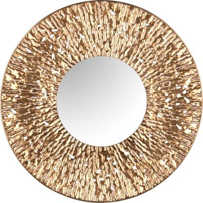 Spiegel - Livion Tuna - Decoratieve Spiegel - Rond - 80cm - Goud - Metaal