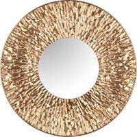 Spiegel - Livion Tuna - Decoratieve Spiegel - Rond - 80cm - Goud - Metaal