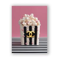Glasschilderij - Chanel popcorn - 60 x 80 cm