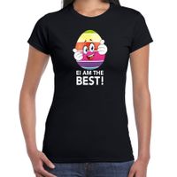 Vrolijk Paasei ei am the best t-shirt zwart voor dames - Paas kleding / outfit