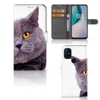 OnePlus Nord N10 Telefoonhoesje met Pasjes Kat - thumbnail