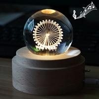 3D Word gravure van kristallen bol muziekdoos reuzenrad patroon elektronische Swivel muzikale verjaardag cadeau Home decor met muziek 3D Word gravure van kristallen bol muziekdoos reuzenrad patroon elektronische Swivel muzikale verjaardag cadeau Home decor met muziek