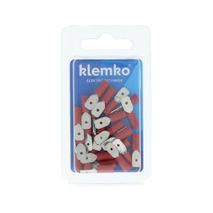 Vlaksteker 6,3x0,8mm rood geïsoleerd 25 stuks 170110 Klemko hersluitbare verpakking