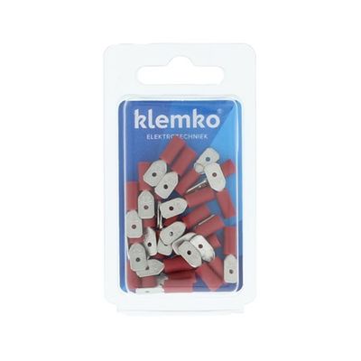 Vlaksteker 6,3x0,8mm rood geïsoleerd 25 stuks 170110 Klemko hersluitbare verpakking