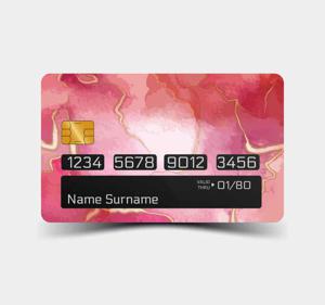Decoratie stickers creditcard Roze en goud marmereffect