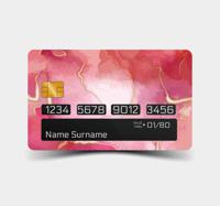 Decoratie stickers creditcard Roze en goud marmereffect - thumbnail