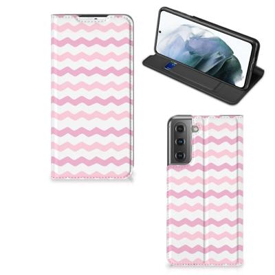 Samsung Galaxy S21 FE | Hoesje met Magneet | Waves Roze